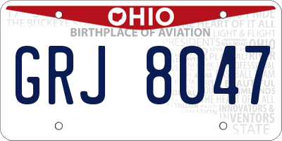 OH license plate GRJ8047
