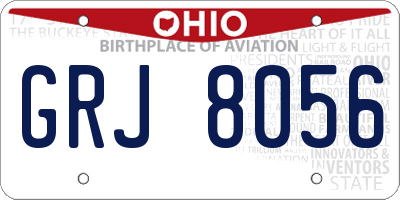 OH license plate GRJ8056