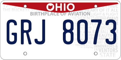 OH license plate GRJ8073