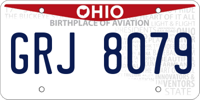 OH license plate GRJ8079