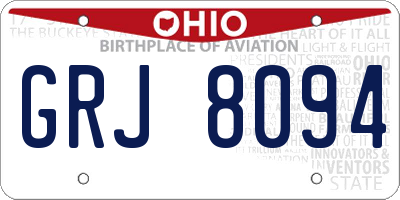 OH license plate GRJ8094