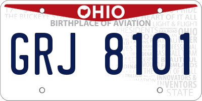 OH license plate GRJ8101