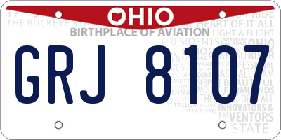 OH license plate GRJ8107