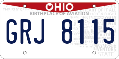 OH license plate GRJ8115