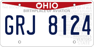 OH license plate GRJ8124