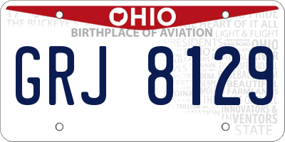 OH license plate GRJ8129