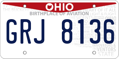 OH license plate GRJ8136
