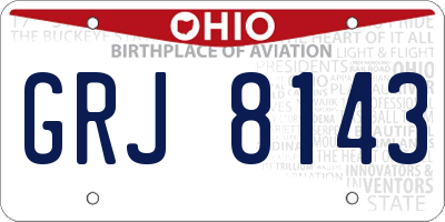 OH license plate GRJ8143