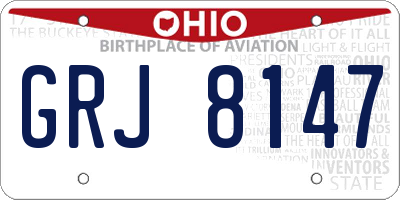 OH license plate GRJ8147