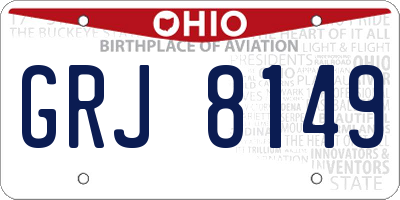 OH license plate GRJ8149