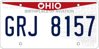 OH license plate GRJ8157