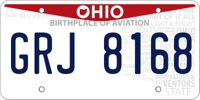 OH license plate GRJ8168