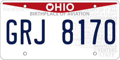 OH license plate GRJ8170