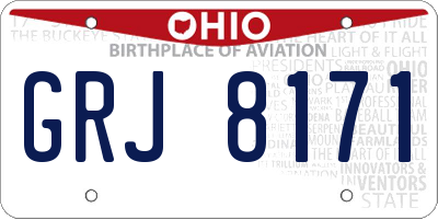 OH license plate GRJ8171