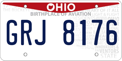 OH license plate GRJ8176