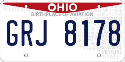 OH license plate GRJ8178