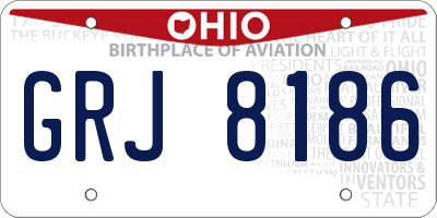 OH license plate GRJ8186