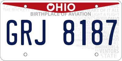 OH license plate GRJ8187