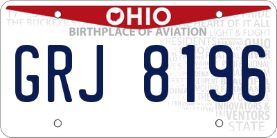 OH license plate GRJ8196