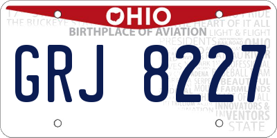 OH license plate GRJ8227