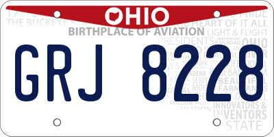 OH license plate GRJ8228