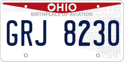 OH license plate GRJ8230