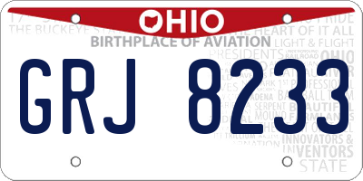 OH license plate GRJ8233