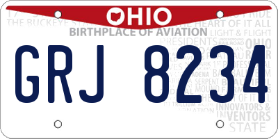 OH license plate GRJ8234