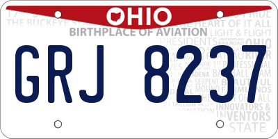 OH license plate GRJ8237