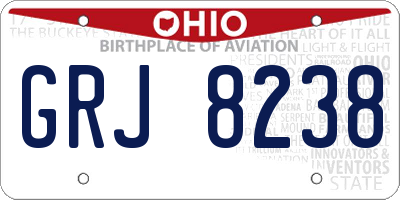 OH license plate GRJ8238