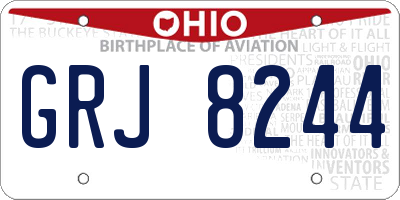 OH license plate GRJ8244