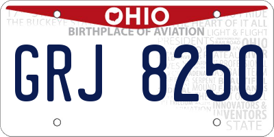 OH license plate GRJ8250