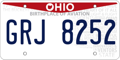 OH license plate GRJ8252