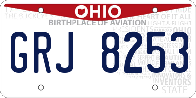 OH license plate GRJ8253