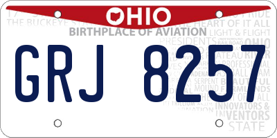 OH license plate GRJ8257