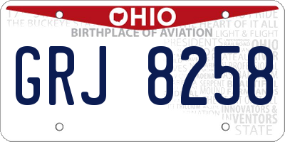 OH license plate GRJ8258