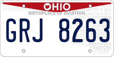 OH license plate GRJ8263