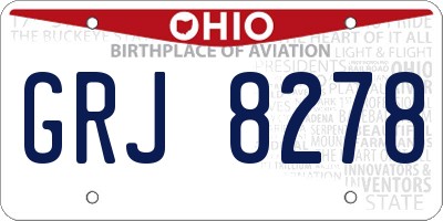 OH license plate GRJ8278
