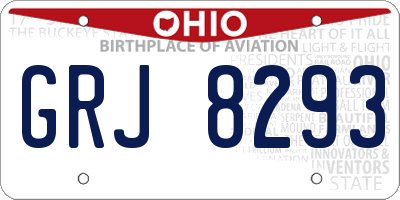 OH license plate GRJ8293