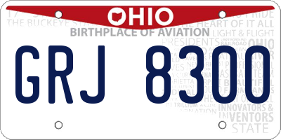 OH license plate GRJ8300