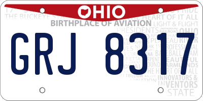 OH license plate GRJ8317