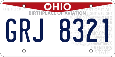OH license plate GRJ8321