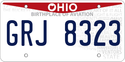 OH license plate GRJ8323