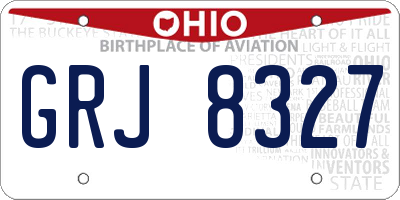 OH license plate GRJ8327