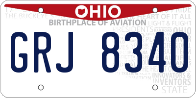 OH license plate GRJ8340