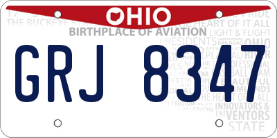 OH license plate GRJ8347