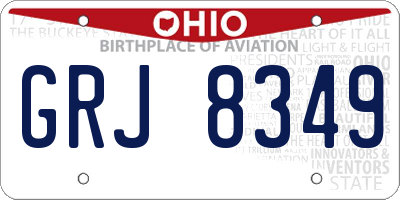 OH license plate GRJ8349