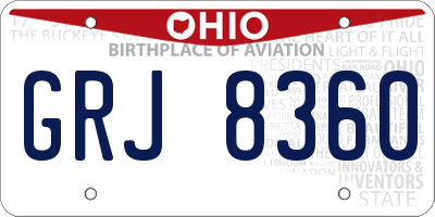 OH license plate GRJ8360
