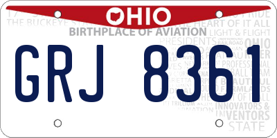 OH license plate GRJ8361