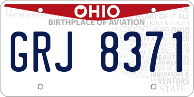 OH license plate GRJ8371